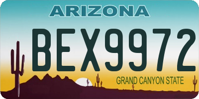 AZ license plate BEX9972
