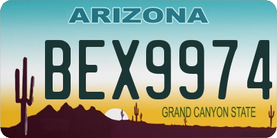 AZ license plate BEX9974