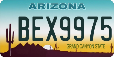 AZ license plate BEX9975