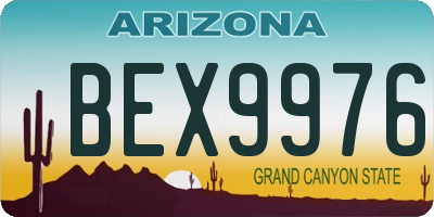 AZ license plate BEX9976