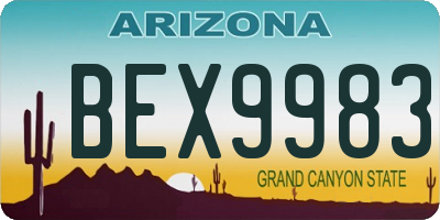 AZ license plate BEX9983