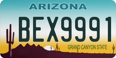 AZ license plate BEX9991