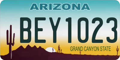 AZ license plate BEY1023