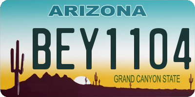 AZ license plate BEY1104