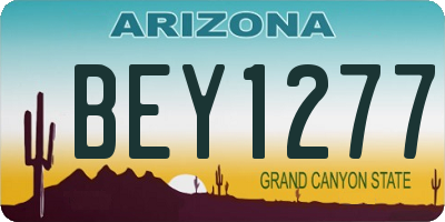 AZ license plate BEY1277