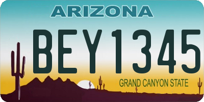 AZ license plate BEY1345