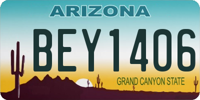 AZ license plate BEY1406