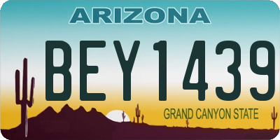 AZ license plate BEY1439