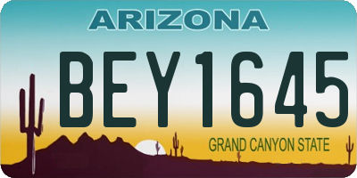 AZ license plate BEY1645