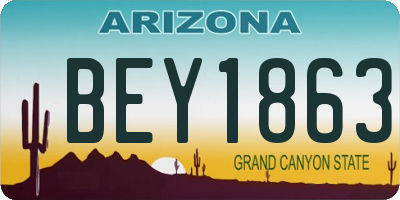 AZ license plate BEY1863