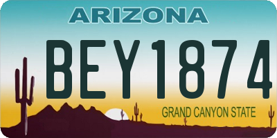 AZ license plate BEY1874