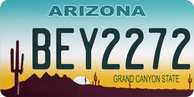 AZ license plate BEY2272