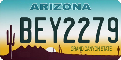 AZ license plate BEY2279