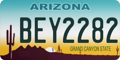 AZ license plate BEY2282