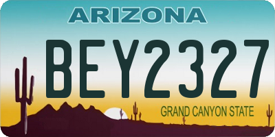 AZ license plate BEY2327