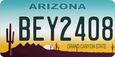 AZ license plate BEY2408