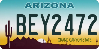 AZ license plate BEY2472