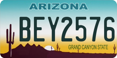 AZ license plate BEY2576