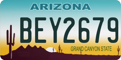 AZ license plate BEY2679