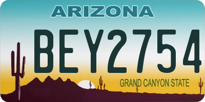 AZ license plate BEY2754