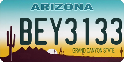 AZ license plate BEY3133