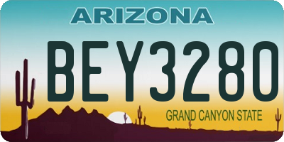 AZ license plate BEY3280
