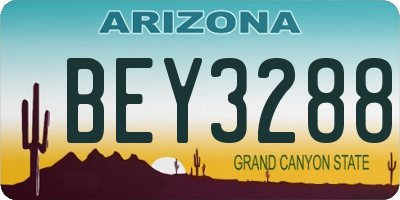 AZ license plate BEY3288