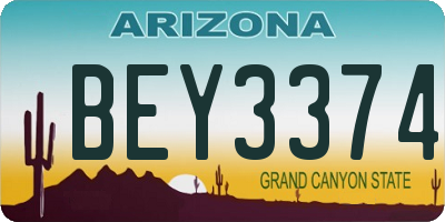 AZ license plate BEY3374