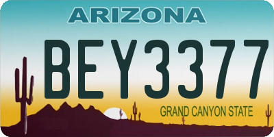 AZ license plate BEY3377