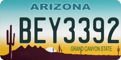 AZ license plate BEY3392