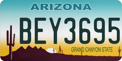 AZ license plate BEY3695