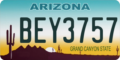 AZ license plate BEY3757