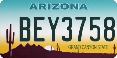 AZ license plate BEY3758