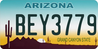 AZ license plate BEY3779