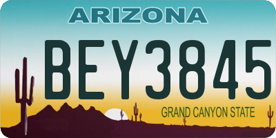 AZ license plate BEY3845