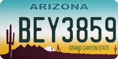 AZ license plate BEY3859