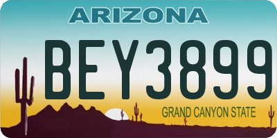 AZ license plate BEY3899