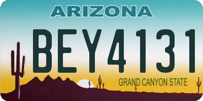 AZ license plate BEY4131