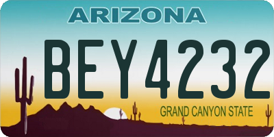 AZ license plate BEY4232