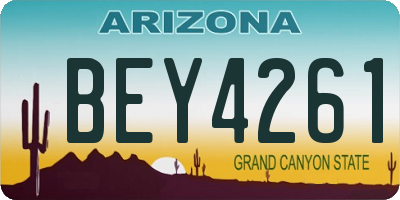 AZ license plate BEY4261