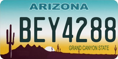AZ license plate BEY4288