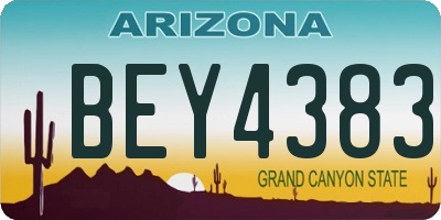 AZ license plate BEY4383