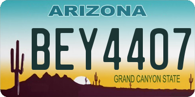 AZ license plate BEY4407