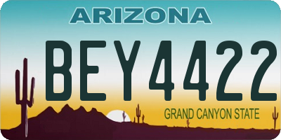 AZ license plate BEY4422