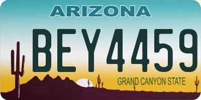 AZ license plate BEY4459