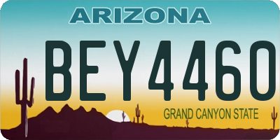 AZ license plate BEY4460