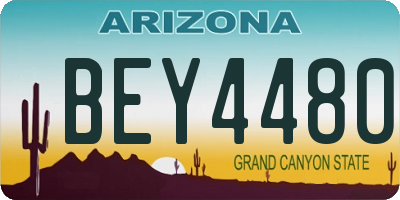 AZ license plate BEY4480