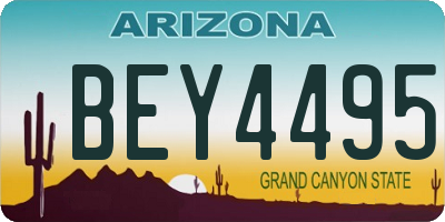 AZ license plate BEY4495