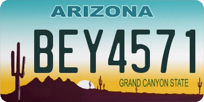 AZ license plate BEY4571