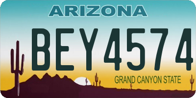 AZ license plate BEY4574